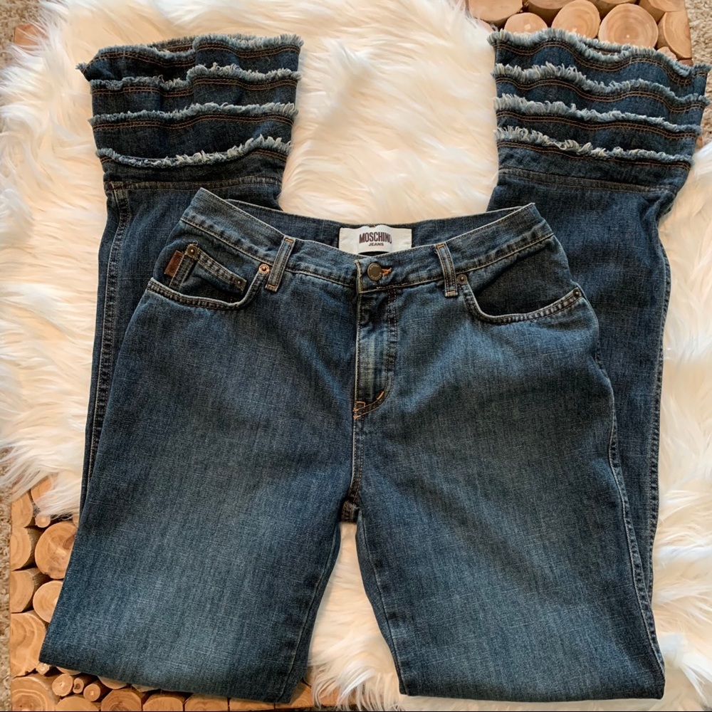 Moschino Flare/Ruffle bottom Jeans.